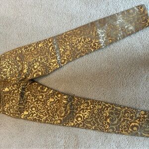 Gold and Brown Patterned Pants